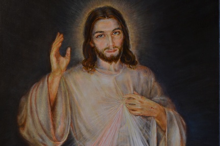 4/ Jezus Miłosierny - czwarta kopia wg. obrazu Adolfa Hyły - fragment