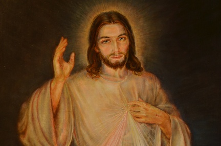4/ Jezus Miłosierny - czwarta kopia wg. obrazu Adolfa Hyły - fragment